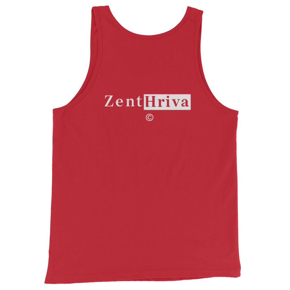 Tank Top Signature ZentHriva — Rojo espalda con logo, diseñado para destacar
