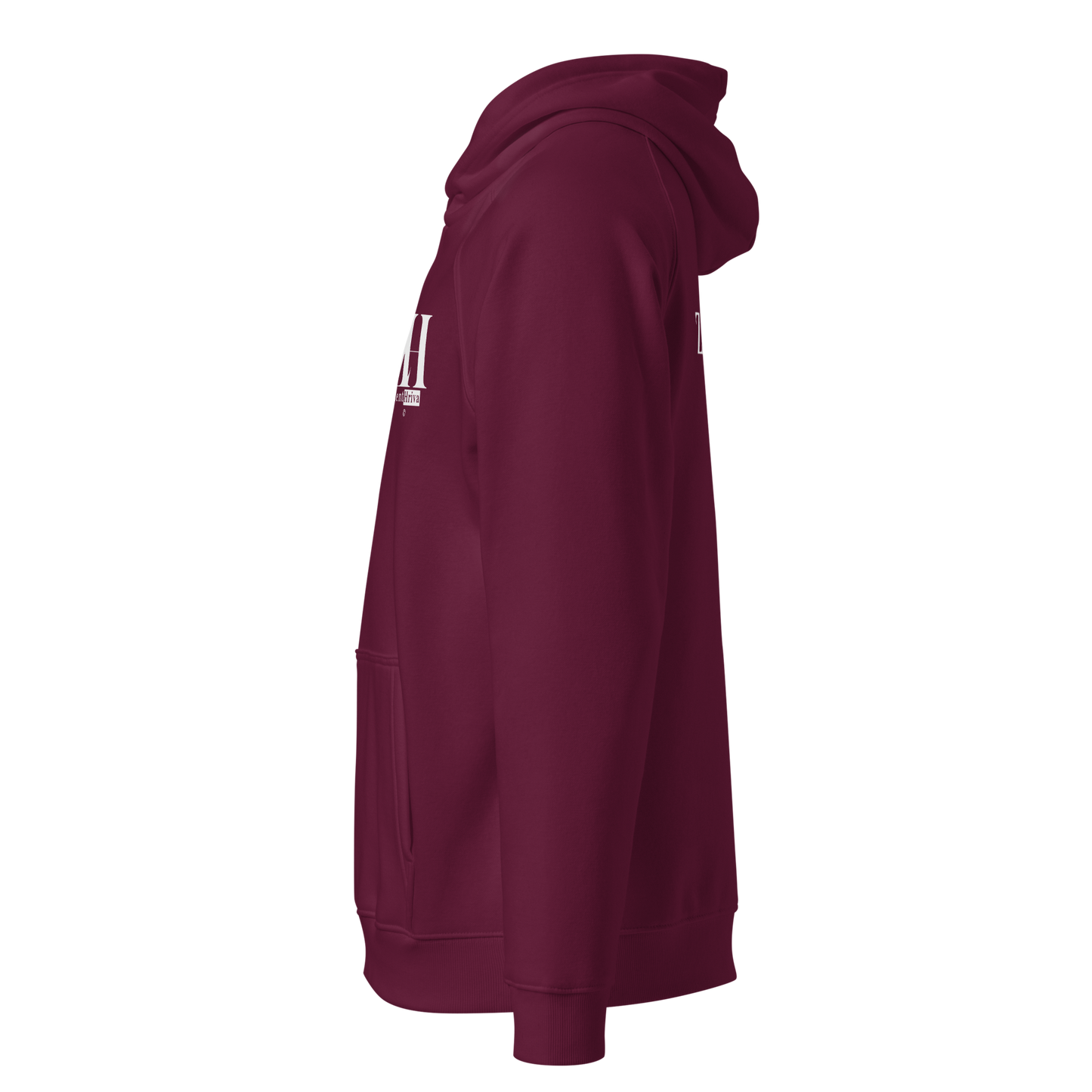 Unisex Eco Raglan Hoodie ZentHriva — Burgundy, vista lateral izquierda