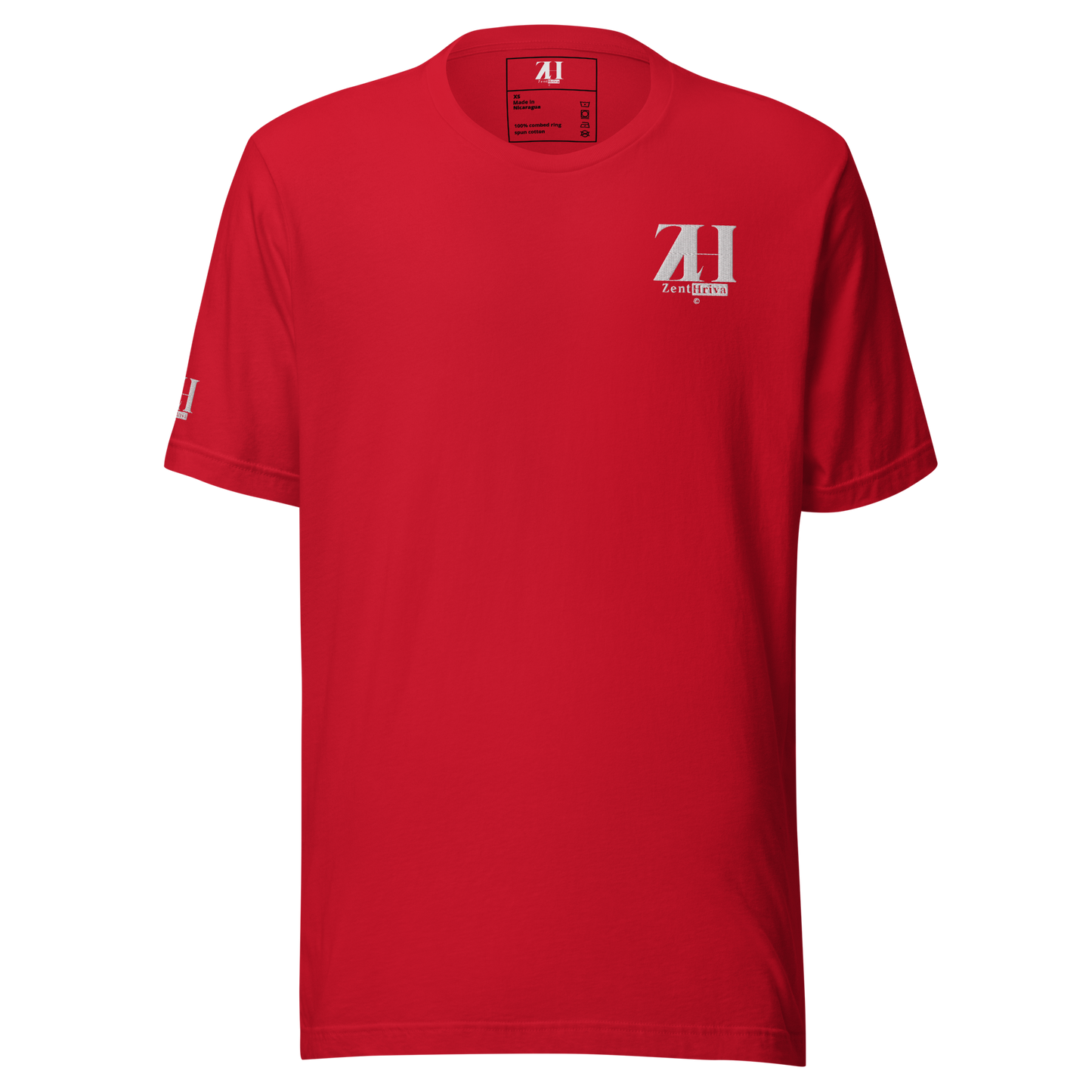 Unisex Staple T-Shirt ZentHriva—Red, front view 